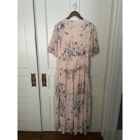 Baltic Born Santorini Floral Tiered Maxi Dress Womens Size 3XL Peach Classic - Picture 3 of 9